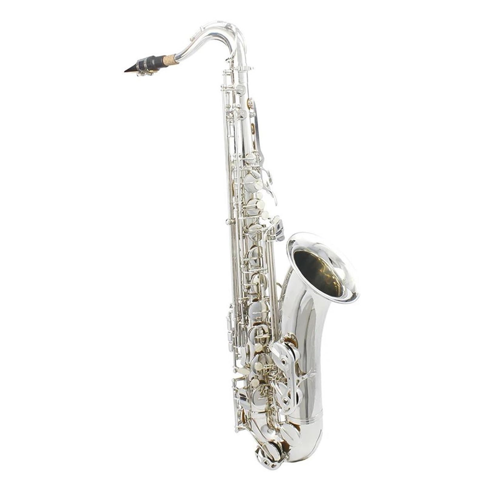 Sassofono Per Principianti Sassofono Tenore Argento Sib Corpo In Ottone Professionale Sax Tenore Sax Regolabile Con Accessori Set Per Principianti(Tenor Sax)