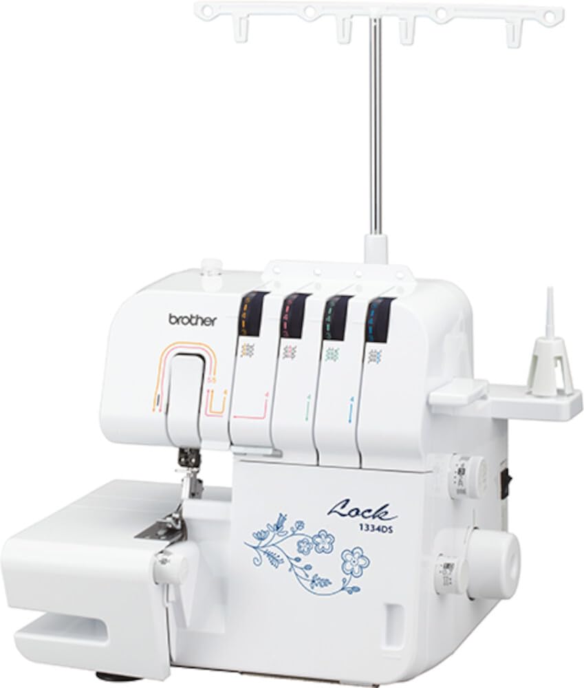 Brother 1334DS Macchina Tagliacuci con Differenziale, Taglia e Cuce anche per Principianti, Overlock a 3 e 4 fili, 10 Punti di Cucito per Cucire Tessuti, Cucitura Professionale, Braccio libero