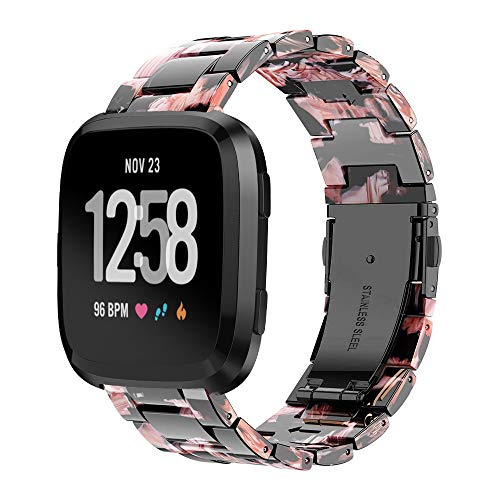 Junboer Light Fitbit Versa Watch Band - Fashion Resin Band with Stainless Steel Buckle for Fitbit Versa/Fitbit Versa 2 / Fitbit Versa Lite Edition Watch, Replacement Wristband for Women Girl Men