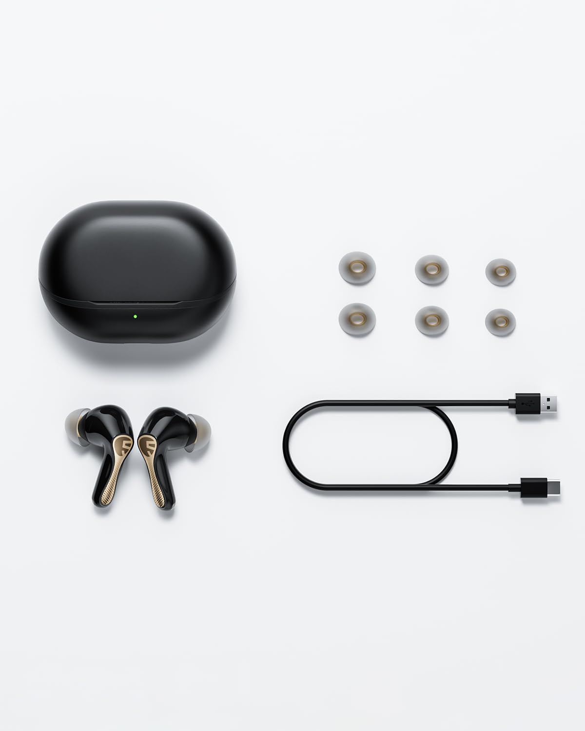 SoundPEATS Air5 Pro+ Écouteurs sans Fil Noir réduction Active du Bruit | BT 5.4, léger, quotidien/déplacement. Snapdragon Sound certifié Hi-Res,LDAC/aptX, appel clair 6 mics, IPX5, autonomie 37h.