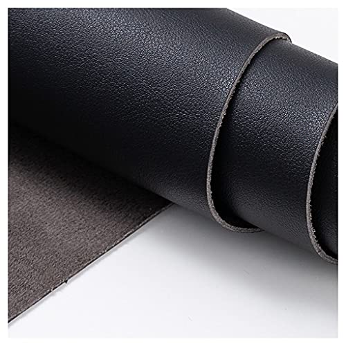 Similicuir au mètre en tissu doux noir 1.38x2m pour maroquinerie et chaises DIY