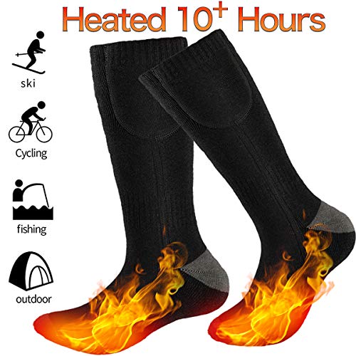 GREATSSLY Heated Socks for Men & Women, 10 Hours Continuous Heating, Rechargeable Battery