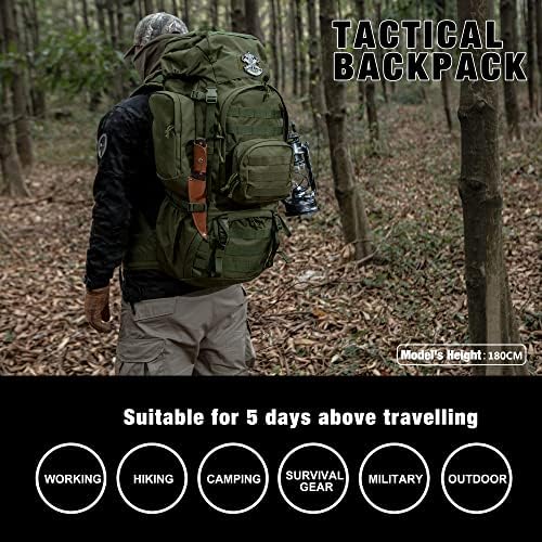 Mardingtop 60L/55L/75L Internal Frame Backpack,Large Hiking Backpack Military Rucksack with Rain Cover for Camping Outdoor Trekking Mountaineering Hunting