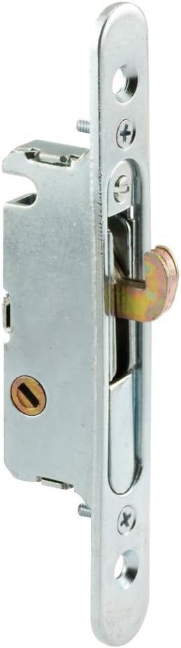 Prime-Line E 2164 Mortise Lock, 4-5/8 In. Steel, 45 Degree Keyway, Round Faceplate, Spring-Loaded (Single Pack), Metallic