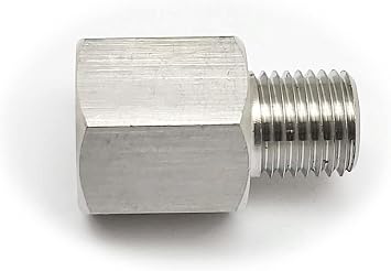 Autobahn88 Stainless Steel Hose End Conversion Adapter Fitting for Automotive, Pneumatic, plumbing, hydraulic, Industrial use - M14 x1.5 Female to M16 x1.5 Male, Hex 18