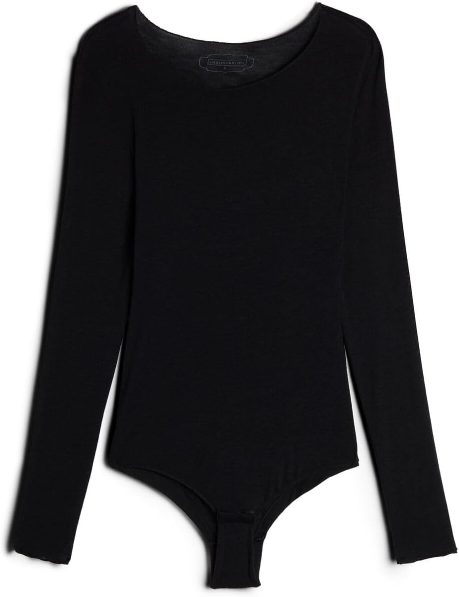 Intimissimi Woman's Sheer Modal and Cashmere Long-Sleeve Bodysuit
