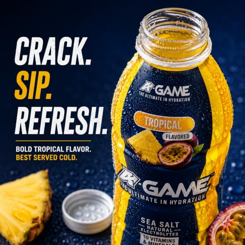 Image of A-GAME Electrolyte Drink, Tropical Flavor, 12 Pack