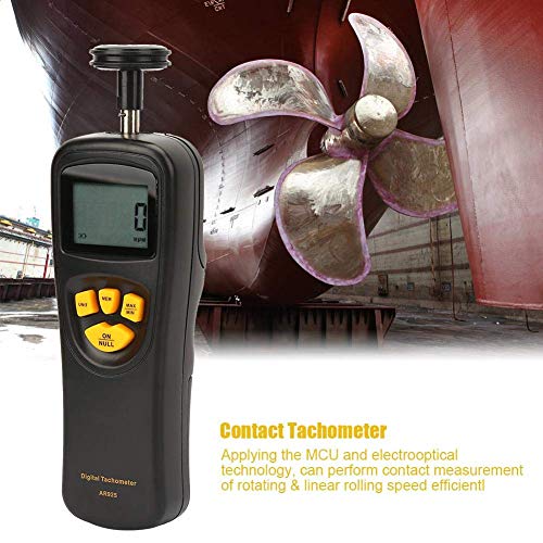 Contagiri digitale, contagiri LCD a palmare RPM Tachimetro 0,5-19999 giri/min, contatore tester ad alta precisione con funzioni di mantenimento della retroilluminazione