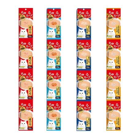 Amazon.co.jp: 【合計16袋セット 4種類×各4袋(各35g)】ちゅーるスープ