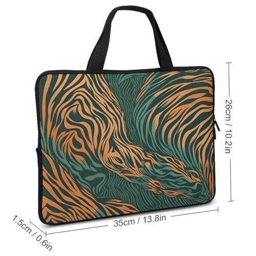 Bolso bandolera verde y beige para laptop unisex miniatura 3