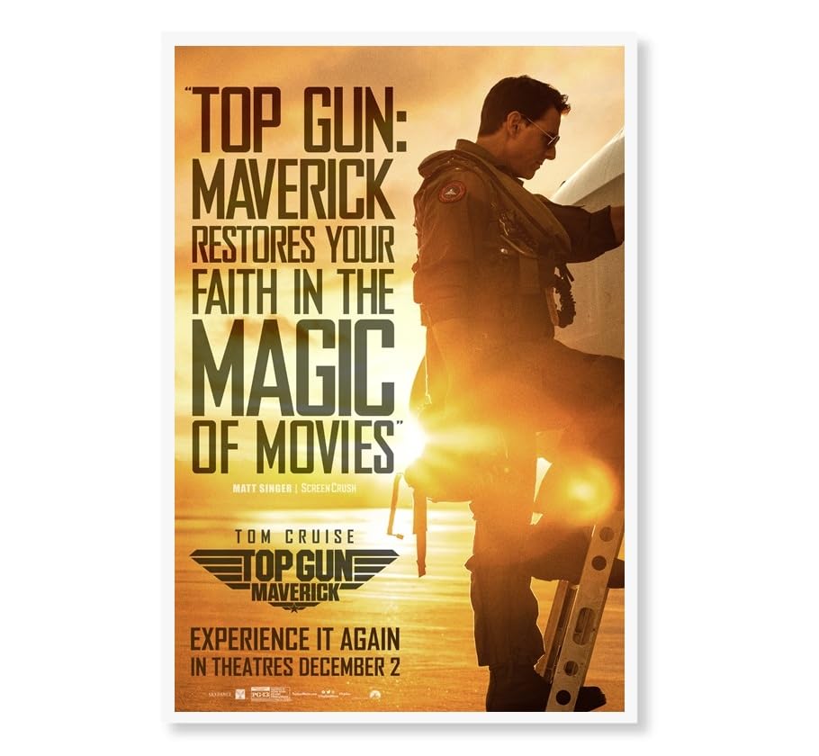 Amazon.co.jp: 【フレーム付-白-】 映画ポスター トップガン