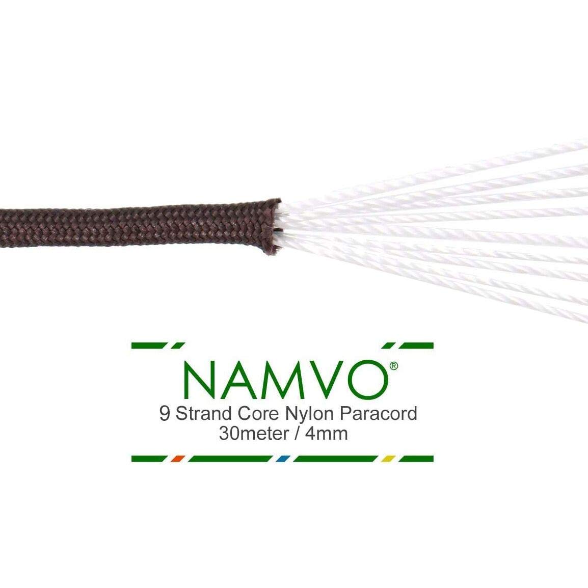 Namvo 550 Cuerda de paracaídas Mil Spec tipo III 9 hebras nailon 100 pies
