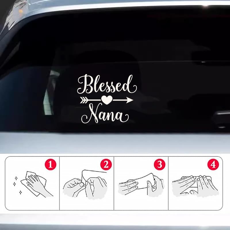 "Blessed Grandma" Vinyl Decal - White Bumper Sticker For Cars & Windows