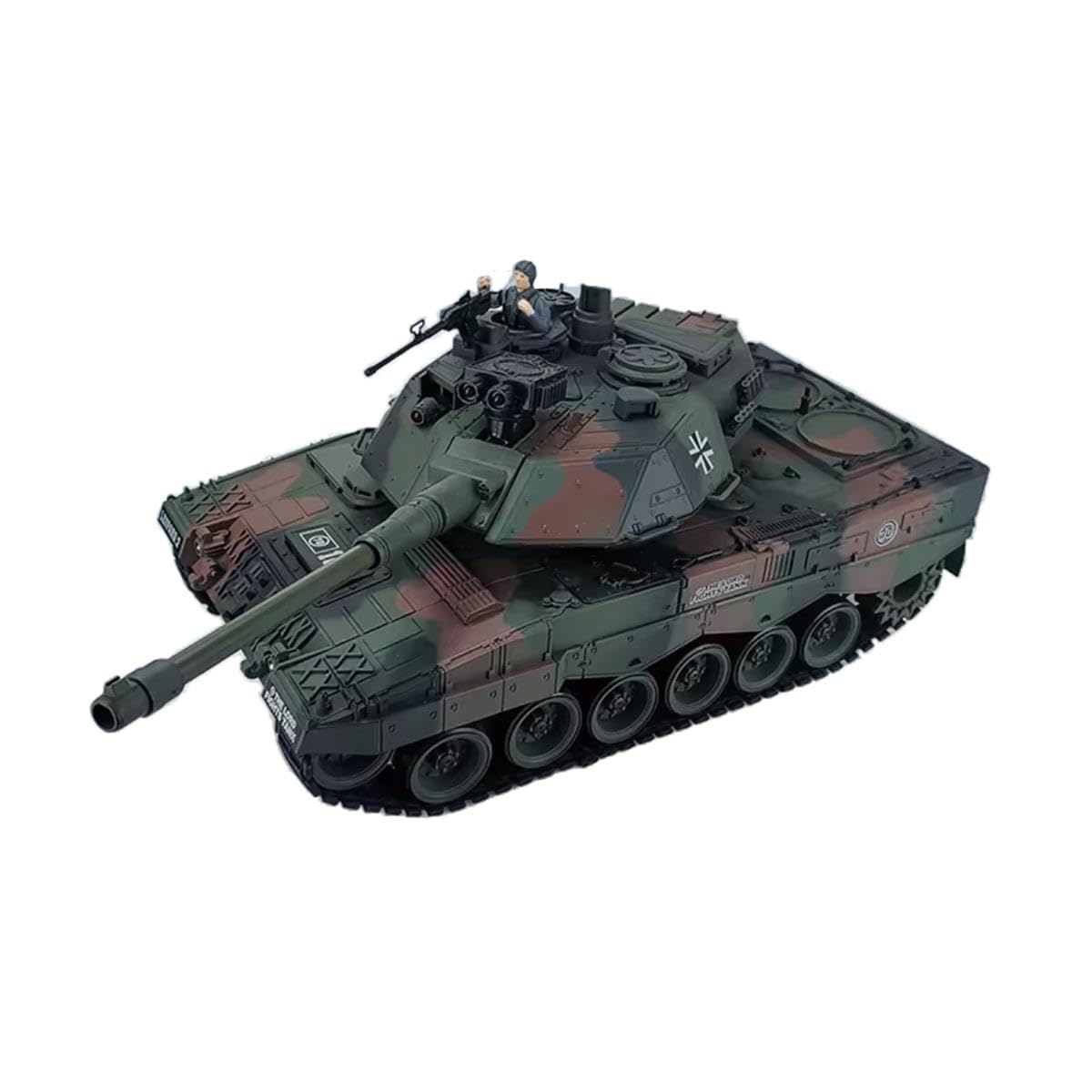 efaso Ferngesteuerter RC Panzer German Leopard 1:18 - Panzer ferngesteuert mit Schussfunktion, drehbarer Turm, Sound&Licht - German Leopard - mit Zusatz Akku