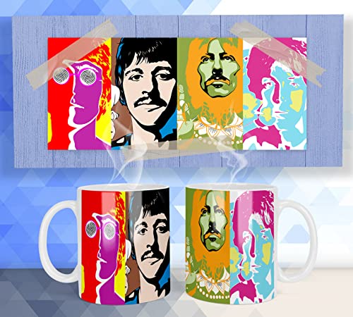 The Tasse Beatles E Blanche Ceramique White Mug - Les Beatles, Paul McCartney, John Lennon, RIngo Starr, George Harrison The Tasse Beatles E Blanche Ceramique White Mug – Image 3