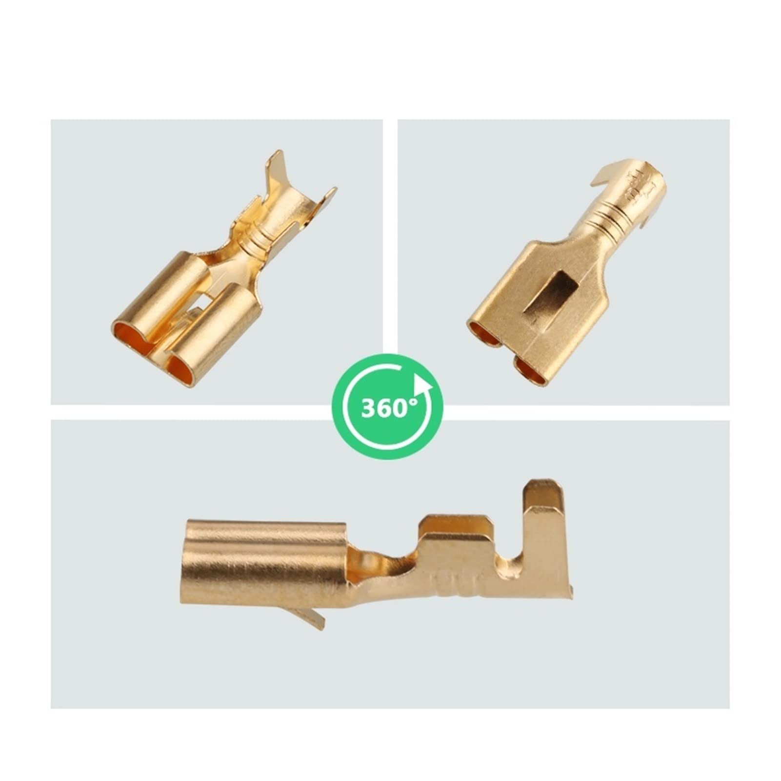 H62 vergoldeter Spaten-Crimp-Anschluss aus Messing | Messing vergoldet weiblich, 50/100/200/500 Stück,(200 pcs)