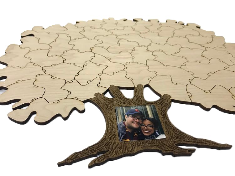 50pc Blank Wedding Tree Puzzle Guest Book Alternative. Add Your Own Personalization. A Great Guest Book Idea for a Wedding Reception, Birthday, Baby Shower, Anniversary or Any Event/Party.