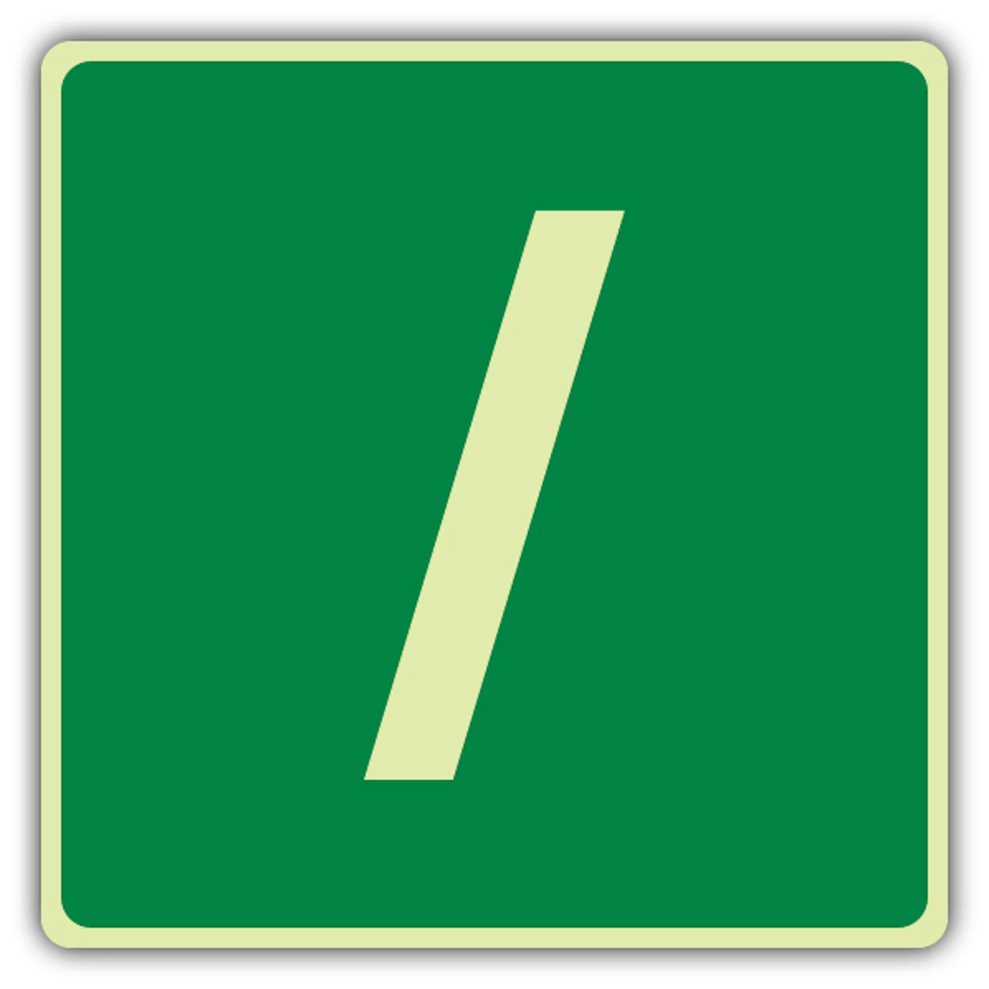 V Safety Forward Slash Label Schild, 300 x 300 mm, dreifach leuchtend
