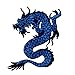 Patch brodé en forme de Dragon bleu, à coudre ou à coller avec fer à repasser