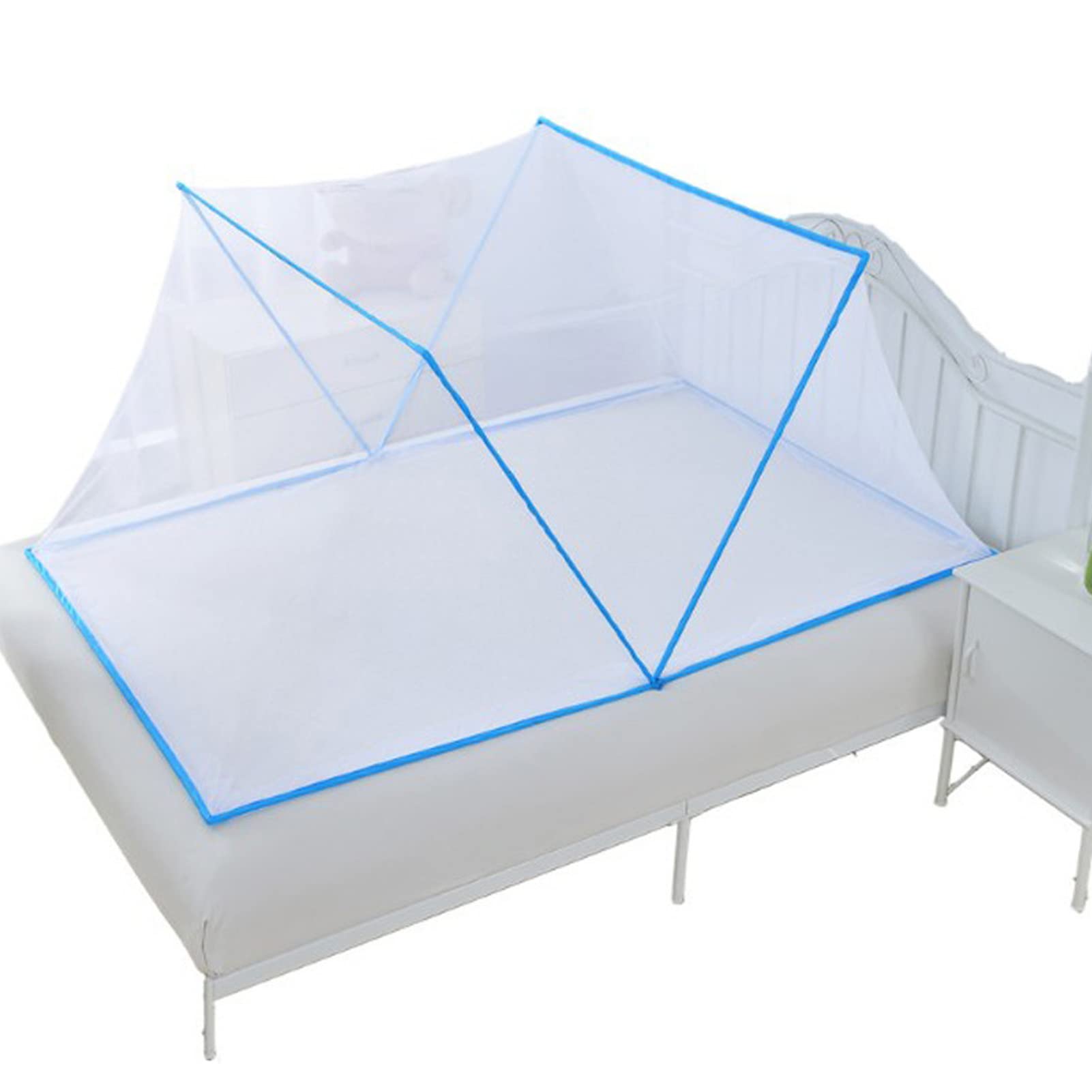Mosquito Tent for Bedroom Foldable, Lightweight, Easy to Store, Portable Mosquito net for Travel, Blue - Image 4