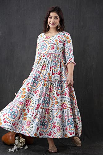 HENAL-Womens-Cotton-Anarkali-Comfortable-Maternity-Kurti-Nursing-Feeding-Kurta-Dress-with-Both-Side-Zippers