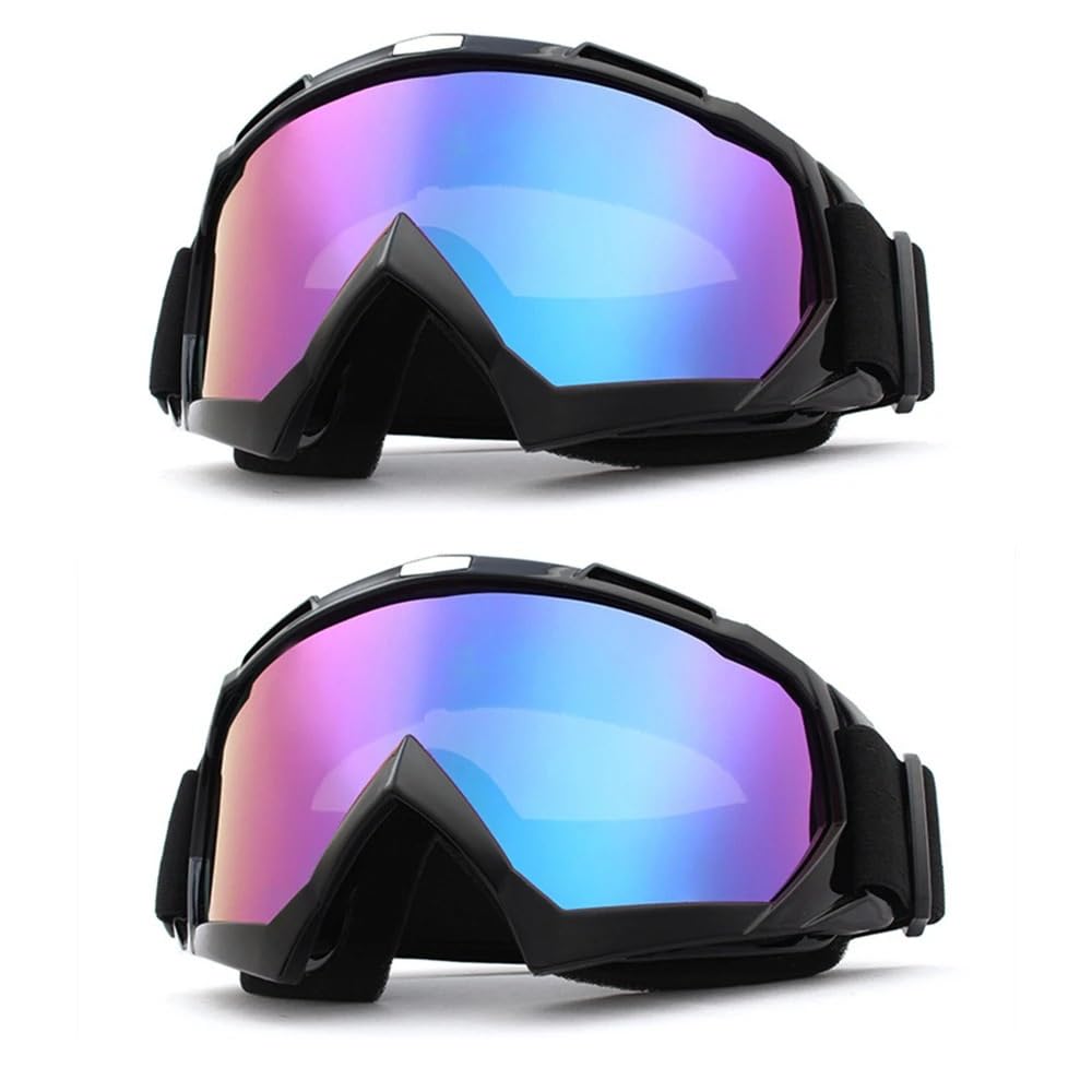 Generico Occhiali Moto,Mascherina Moto,Mascherina Motocross Occhiali da equitazione, occhiali moto fuoristrada uomo e donna, esterno antivento neri brillanti