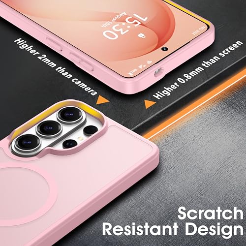 Image of Oterkin Magnetic Samsung Galaxy S26 Ultra Case, Light Pink | Matte, Compatible with MagSafe, Frosted Translucent, Shockproof Anti-Scratch Slim Fit, Military Grade Protection