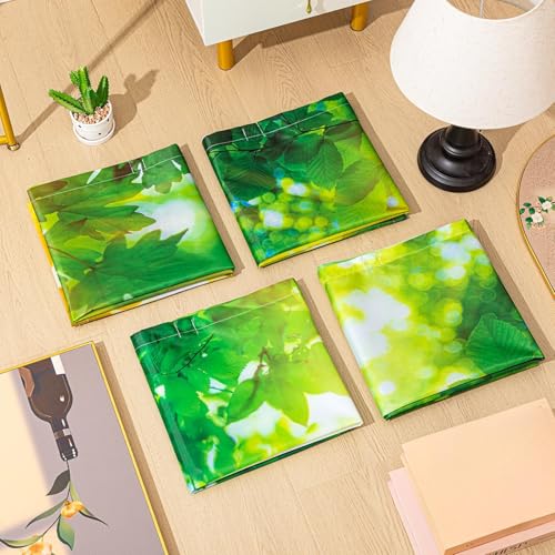 Image of ROCEEI Pack of 4 Fluorescent Light Covers for Ceiling Lights, 4 x 2 Ft, Magnetic Light Covers for Classroom Office Home School Ceiling Decor(Fresh Leaves)