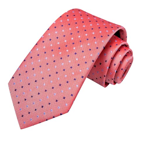 Image of Hi-Tie Mens Plaid Ties Classic Paisley Necktie with Handkerchief Cufflinks Set Business Stripe Tie
