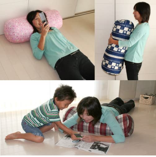 Amazon.co.jp: 円柱型 サンドバッグクッション 星柄 ネイビー