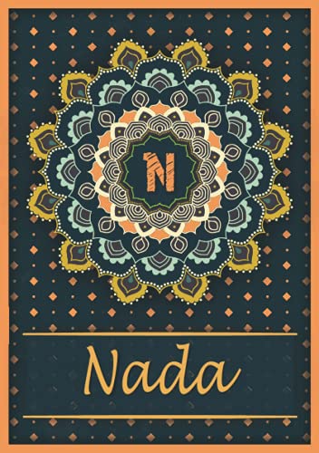 Nada: Carnet de notes A5 | Prénom personnalisé Nada | Monogramme N | Cadeau d'anniversaire pour fi