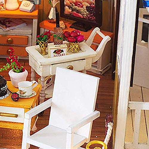 SEESEE.U DIY Miniatur Puppenhaus Holzmöbel Kit, handgefertigte Mini Modern Apartment Plus Modell mit Schutzhülle… – Bild 8