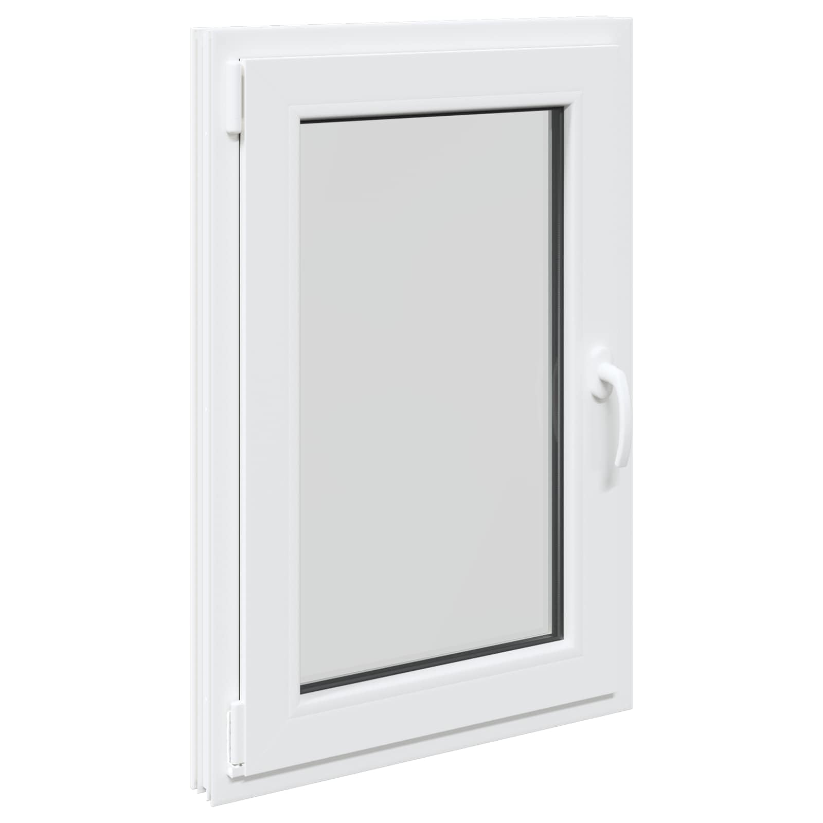 vidaXL Ventana de sótano RISOR 60 x 90 cm PVC y Vidrio Blanco, Sótano, Aislante Térmico Moderno y Duradero para Ventanas Eficientes, Accesorios de Vidrio PVC Aislantes