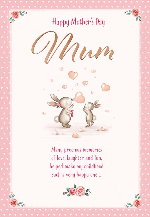 Piccadilly Greetings Mother's Day Card, Happy Mum, 9 x 6 in, Model A51444