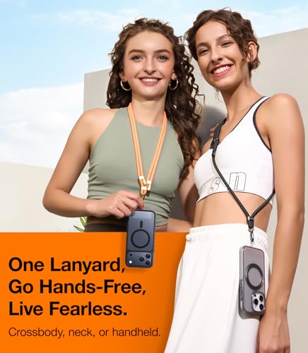 Image of TORRAS Phone Lanyard Crossbody, Adjustable Anti-Theft Neck Strap, Orange