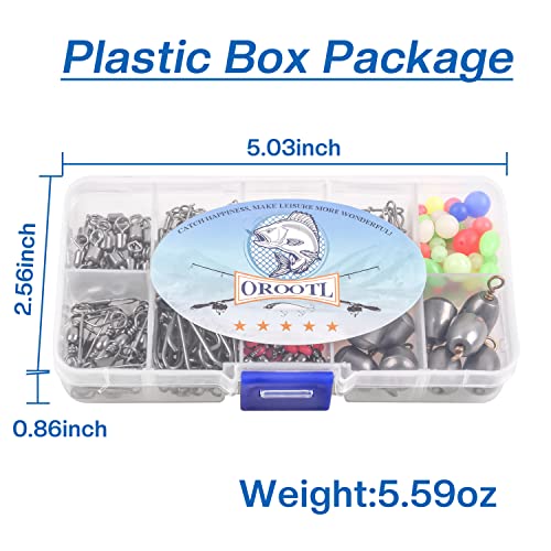 OROOTL Wirbel Angeln Kit 160Stk Angelzubehör Set Angelset Angelwirbel Kugellager Wirbel Snaps Angeln Gewichte Angelleine… – Bild 7