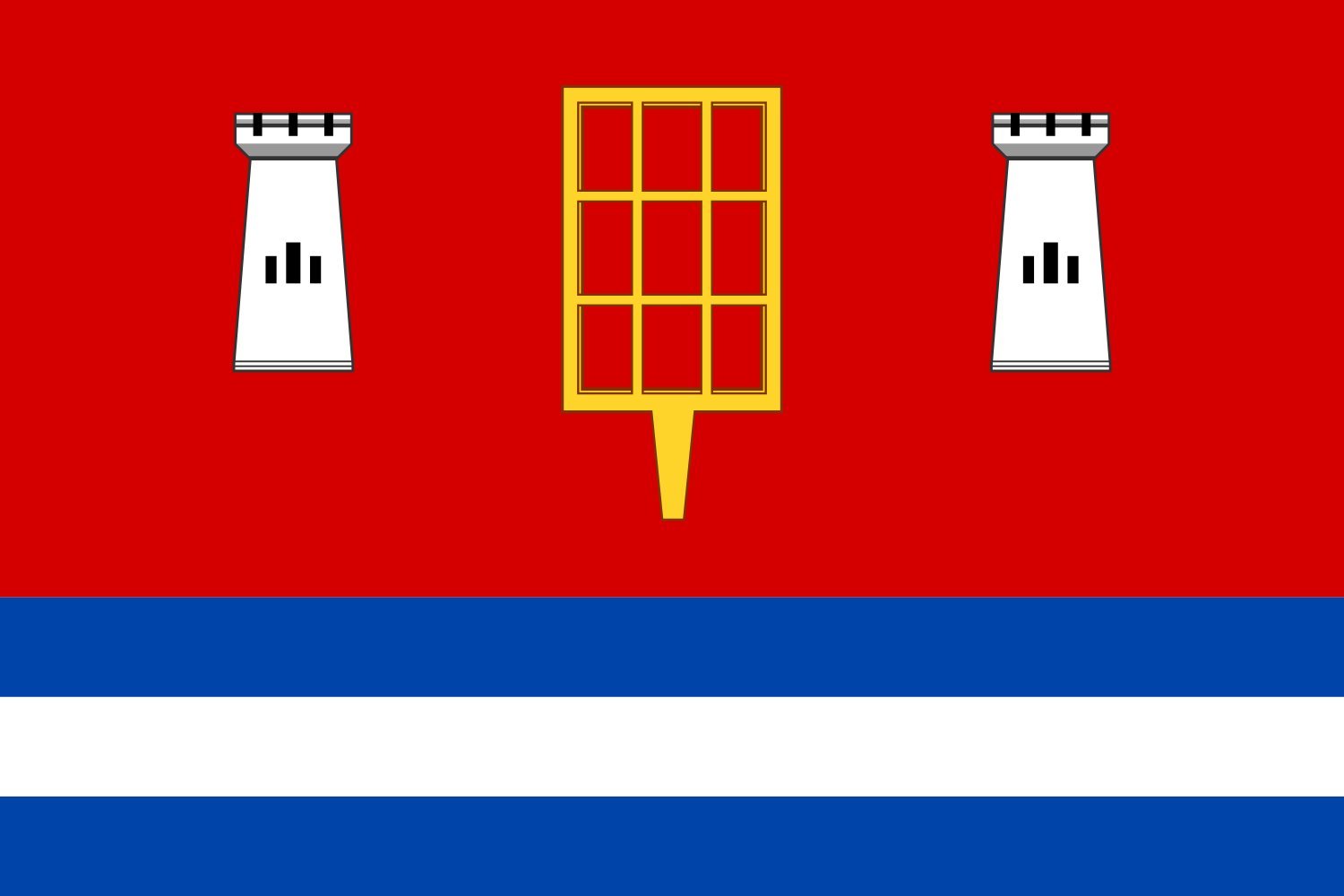 Drapeau Large Obědovice de prestige emblème historique de Hradec