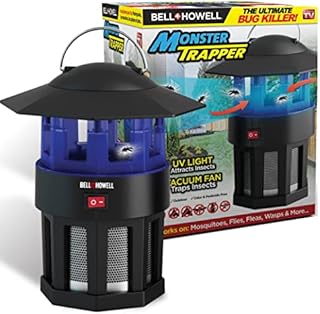 Bell+Howell Monster Trapper 1923 Vacuum-Based Trap for Bugs and Insects, No Zapping Noise, Whisper-Quiet, 100% Chemical-Free, Pest Killer As Seen On TV, 8.5