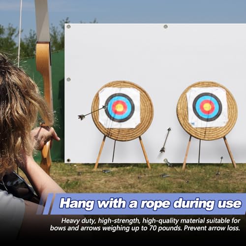 Image of Silipull Archery Backstop Netting Heavy Duty with Rope and Hooks Slingshot Archery Net for Backyard Shooting Accessories