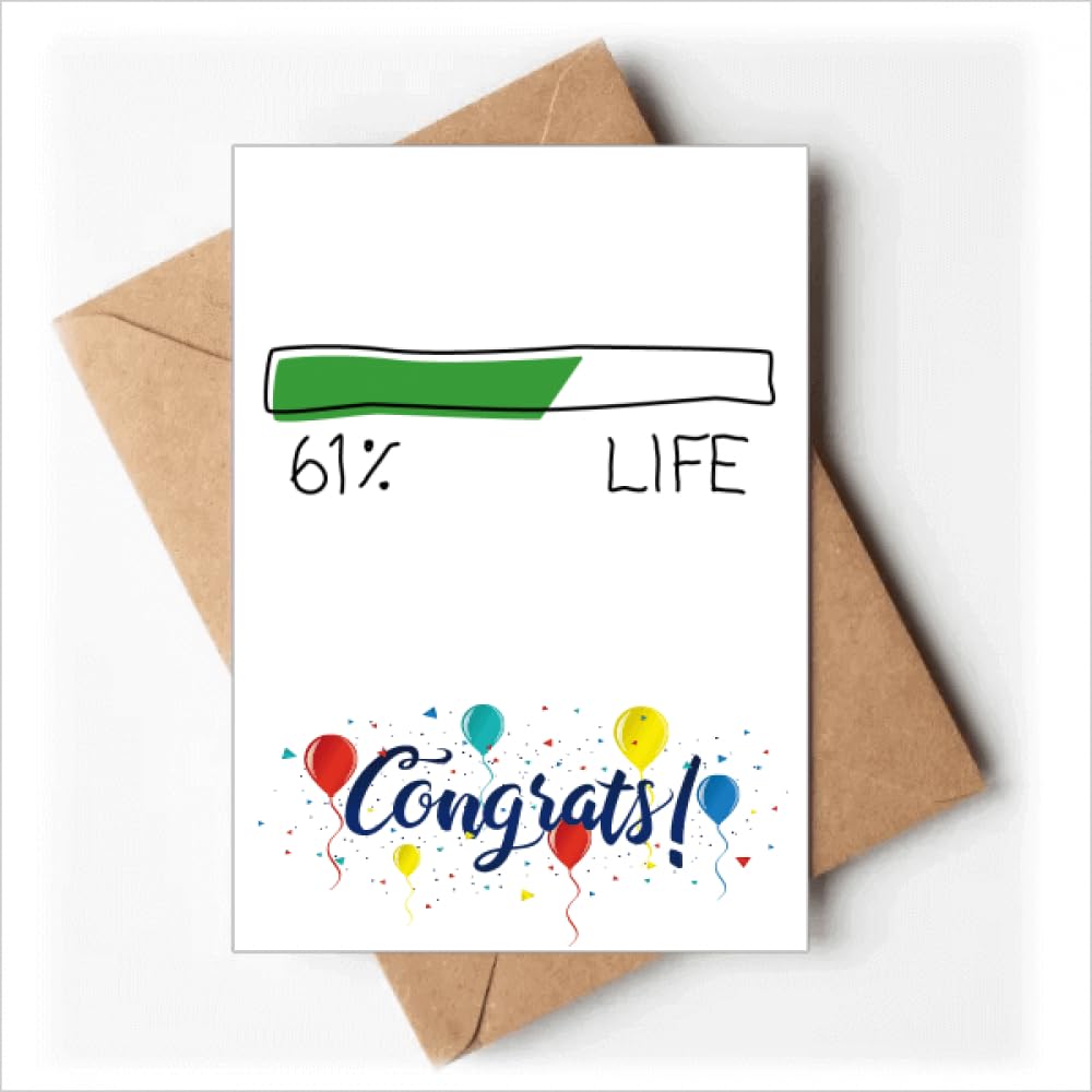 Life Energy Progress Bar 61 Percent Middle Aged Wedding Cards Congratulations Greeting Envelopes
