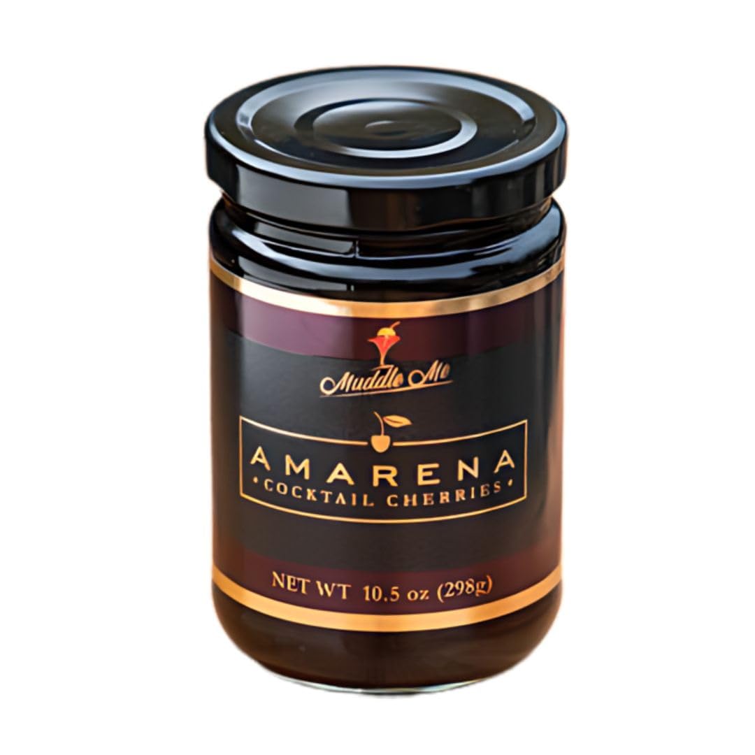 Forest Floor Foods Amarena Cocktail Cherries – Bold & Luscious, Dark Cherry Intensity in Velvety Syrup, Classic Italian Style, 10.5 oz Jar