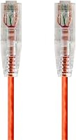 Vista 7 de Monoprice Cat6 1 pie negro Cable de conexión de nivel de componente UTP 28AWG 550MHz cobre desnudo puro sin enganches RJ45 Serie SlimRun Cable