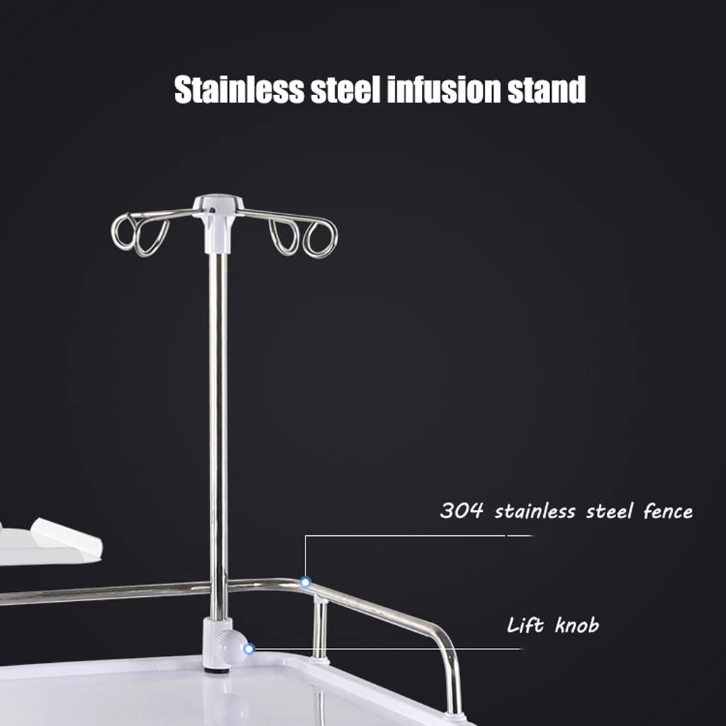 Carrello mobile con accessorio magnetico, supporto per O2, con divisori per ospedale e clinica, per forniture mediche