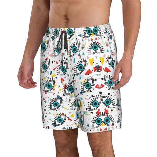 Eyes Print Mens Casual Shorts Drawstring Summer Beach Stretch Shorts Novelty Swimtrunks2