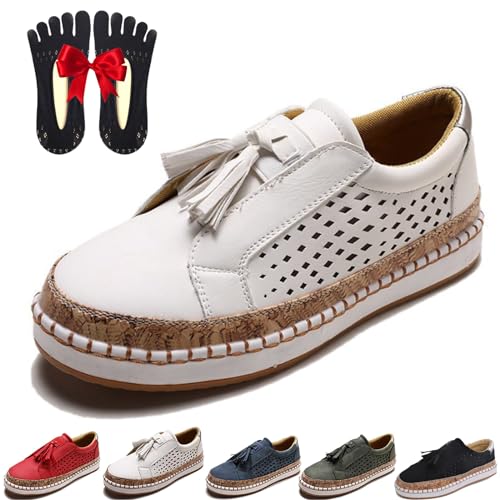 Shirem Women's Comfy Orthotic Sneakers, Sherum New Women's Autumn Low Heel Round Toe Breathable Sneakers, Dotmalls Shoes