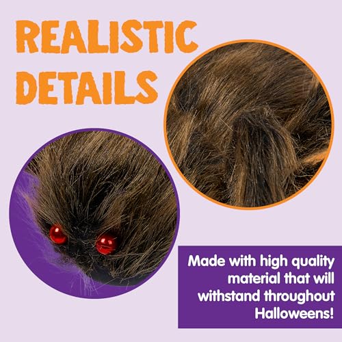 Image of JOYIN 5ft Halloween Spider Outdoor Decorations, Scary Giant Large Spider Props for Halloween Outside Decor, Indoor Party Supplies and Yard Lawn Decoration, Brown