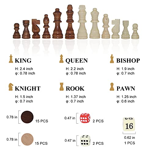 Set de Juegos 3 en 1: Ajedrez, Damas y Backgammon miniatura 3
