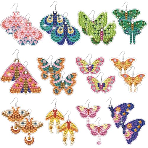 Boucles d'oreilles cristal DIY en kit complet papillon diamant pour loisirs créatifs