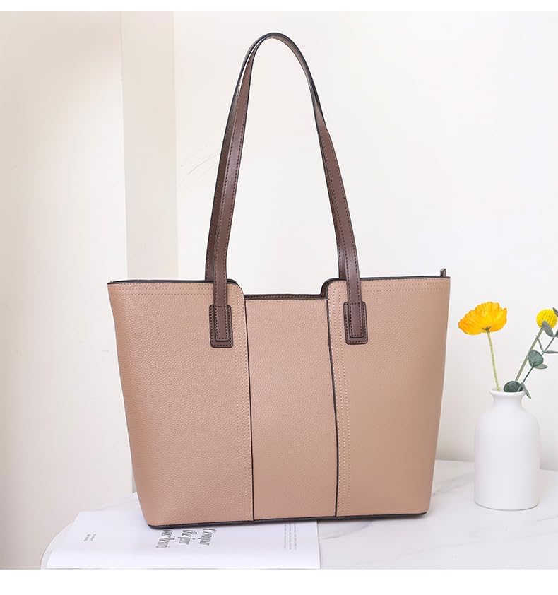 Bolso Tote para mujer de cuero genuino con asa superior miniatura 6
