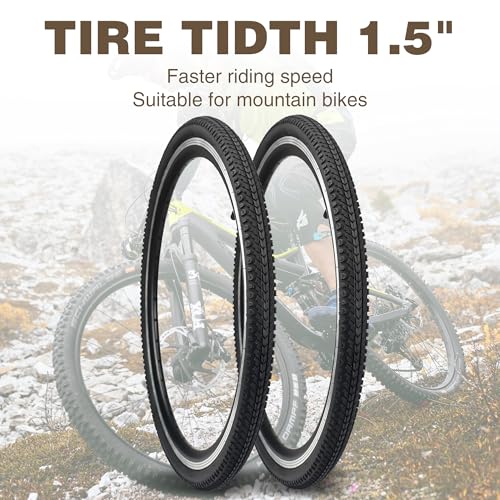 2 Pack 26×1.5 Bike Tire with Tubes City Bike Tire Mountain